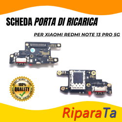 PCB Connettore + Microfono + Lettore SIM per Xiaomi Redmi Note 13 Pro 5G  OEM