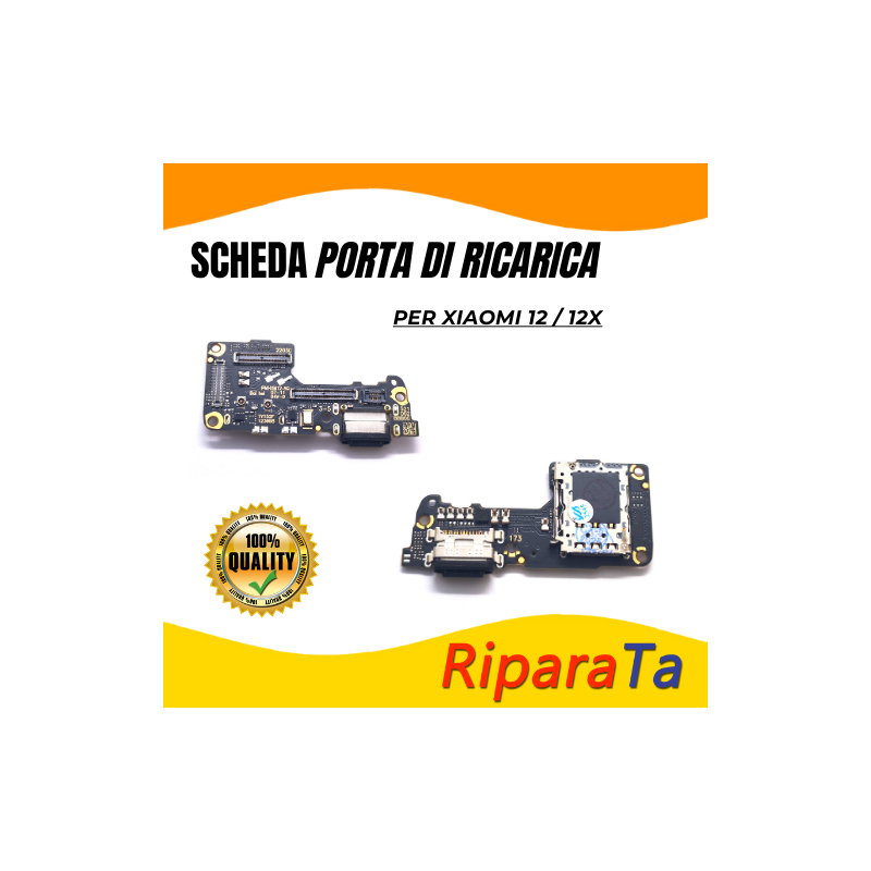 PCB Connettore + Microfono + Lettore SIM per Xiaomi 12 / 12X   OEM