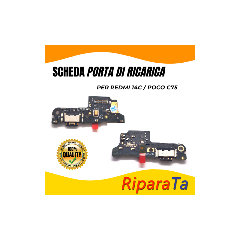 PCB Connettore + Microfono per Xiaomi Redmi 14C/Poco C75  ORIGINALE