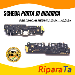 PCB Connettore + Microfono + Jack audio per Xiaomi Redmi A1/A1+/A2+/A2 PARI ORIGINALE