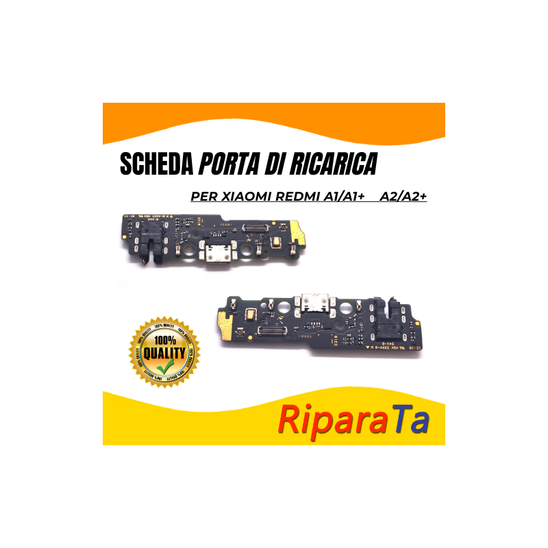 PCB Connettore + Microfono + Jack audio per Xiaomi Redmi A1/A1+/A2+/A2 PARI ORIGINALE