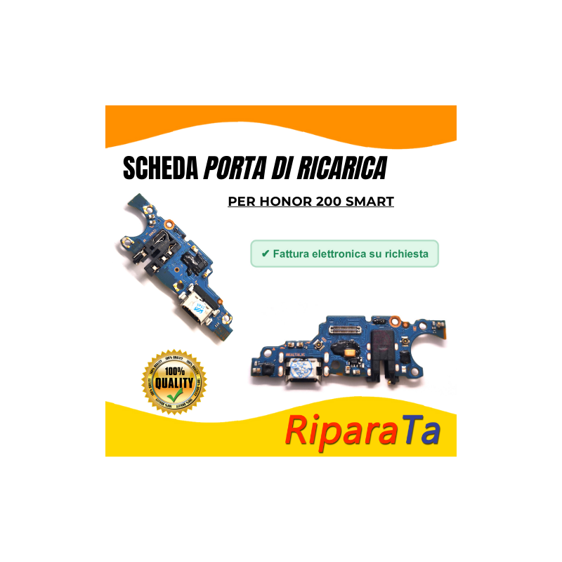 PCB Connettore + Microfono + Jack Audio per Honor 200 Smart PARI ORIGINALE