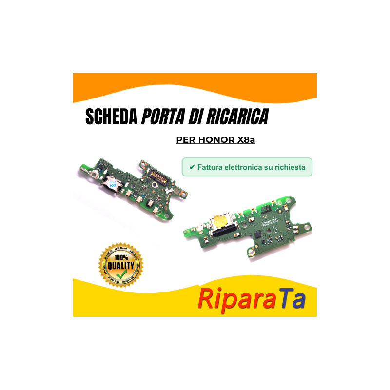 PCB Connettore + Microfono per Honor X8a PARI ORIGINALE