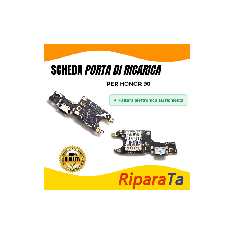 PCB Connettore + Microfono + Lettore SIM per Honor 90 PARI ORIGINALE