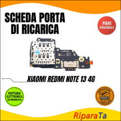 PCB Connettore + Microfono + Lettore SIM per Xiaomi Redmi Note 13 4G  ORIGINALE