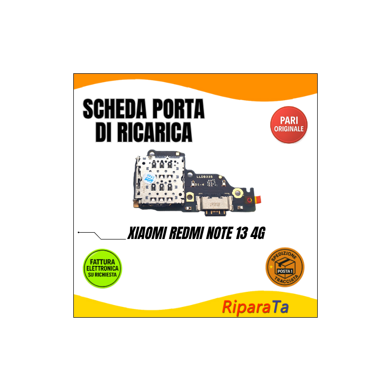 PCB Connettore + Microfono + Lettore SIM per Xiaomi Redmi Note 13 4G  ORIGINALE