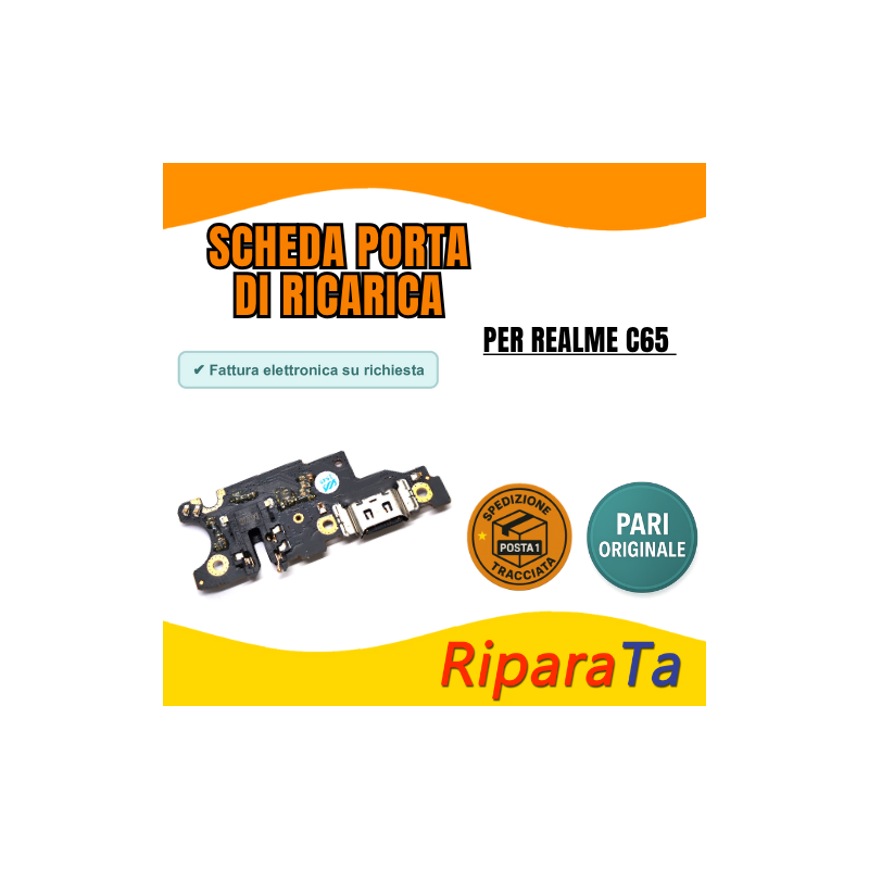 PCB Connettore + Microfono + Jack Audio per Realme C65  ORIGINALE