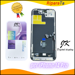 DISPLAY LCD PER APPLE IPHONE 14 PRO A2890 JK INCELL IC INTERCAMBIABILE NERO
