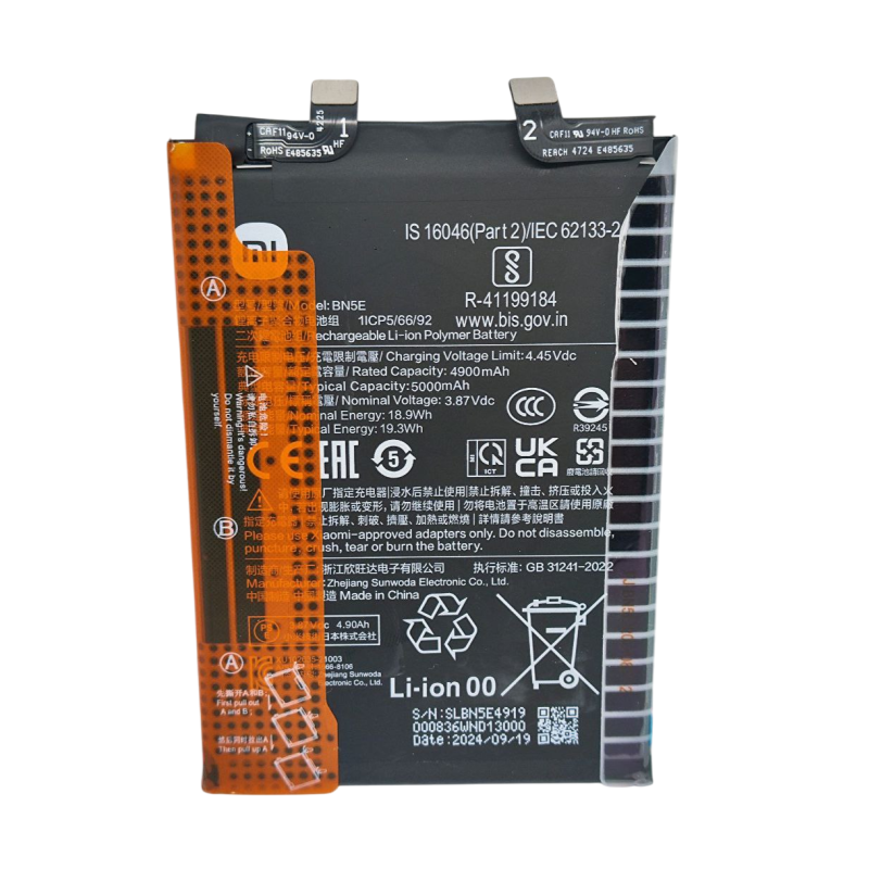 BATTERIA ORIGINALE BN5E PER XIAOMI REDMI NOTE 11 PRO 5000MaH