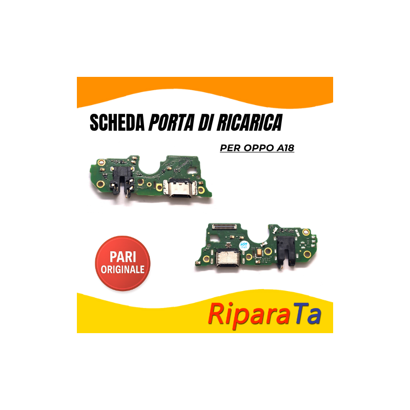PCB Connettore + Microfono + Jack Audio per OPPO A18 PARI ORIGINALE