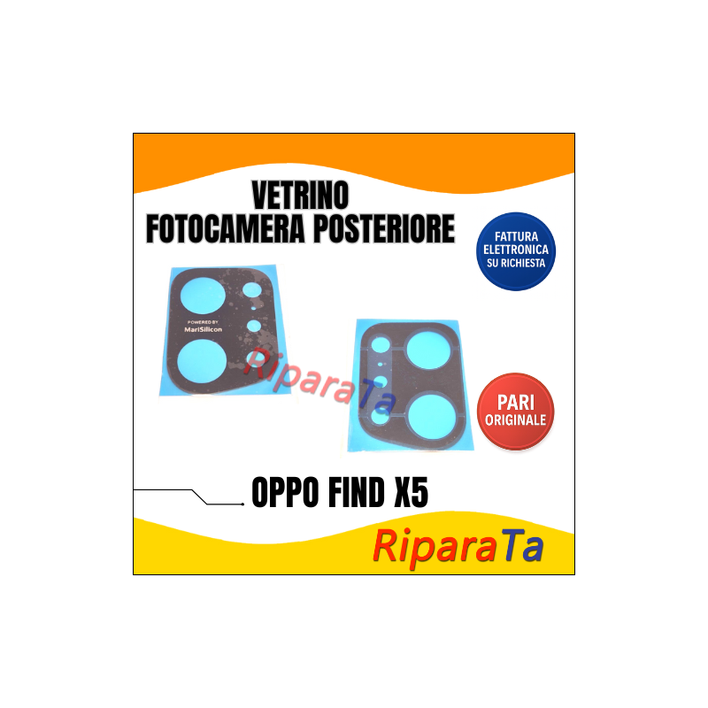 VETRINO VETRO LENTE FOTOCAMERA CAMERA POSTERIORE per OPPO FIND X5 CPH2307 NERO