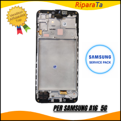 DISPLAY ORIGINALE SAMSUNG  GALAXY A16 5G SM-A166B LCD+FRAME SERVICE PACK NERO