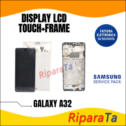 DISPLAY LCD+TOUCH+FRAME SAMSUNG GALAXY A32 SM-A325F SERVICE PACK ORIGINALE NERO