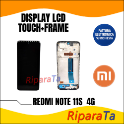 DISPLAY LCD TOUCH + FRAME SERVICE PACK XIAOMI REDMI NOTE 11S 4G ORIGINALE NERO