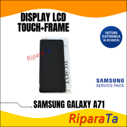 DISPLAY LCD TOUCH+FRAME SAMSUNG GALAXY A71 SM-A715F SERVICE PACK ORIGINALE NERO