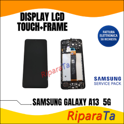 DISPLAY LCD+TOUCH+FRAME SAMSUNG GALAXY A13 5G SM-A136B SERVICE PACK ORIGINALE NERO