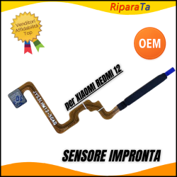 FLEX FLAT FINGERPRINT SENSORE IMPRONTA XIAOMI REDMI 12 NERO PARI ORIGINALE