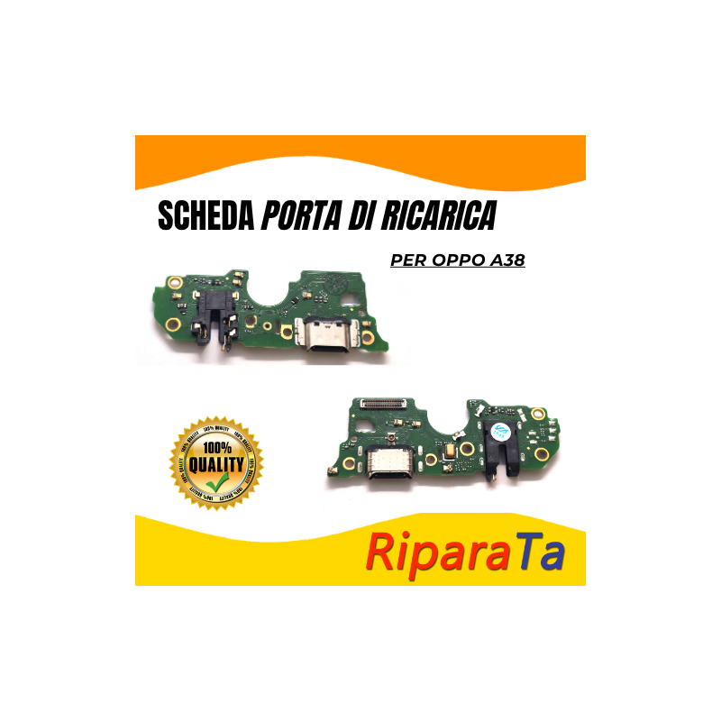 PCB Connettore + Microfono + Jack Audio per OPPO A38 PARI ORIGINALE