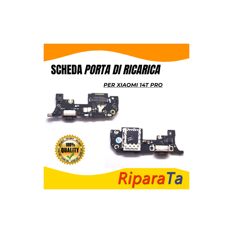 PCB Connettore + Microfono + Lettore SIM per Xiaomi 14T Pro PARI ORIGINALE