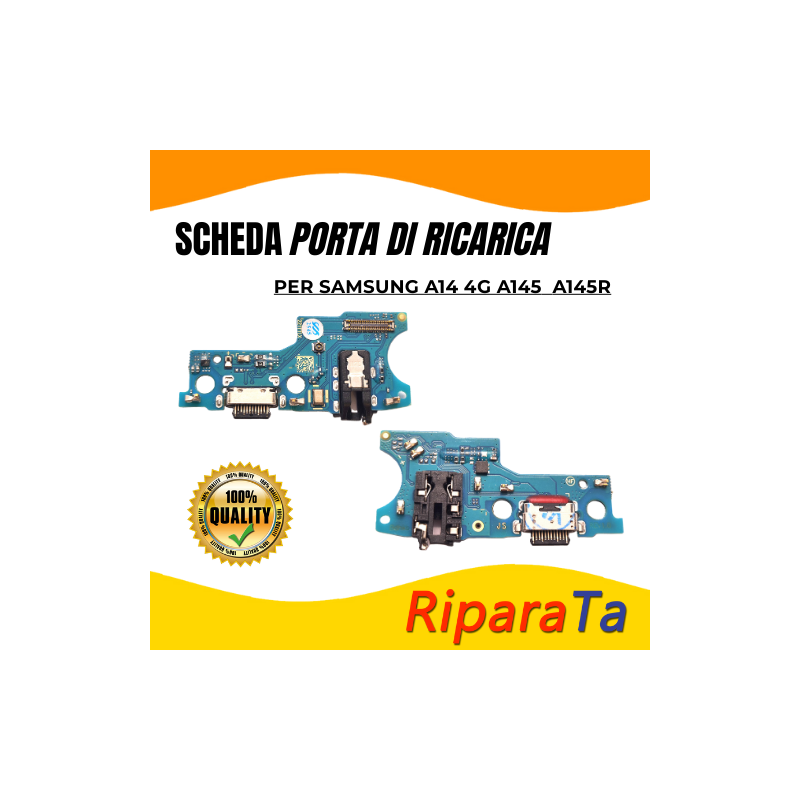 PCB Connettore + Microfono + Jack Audio per Samsung Galaxy A14 4G  A145  A145R VERSIONE EU OEM