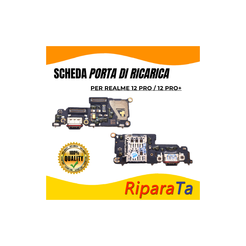 PCB Connettore + Microfono + Lettore SIM per Realme 12 Pro/12 Pro+  ORIGINALE