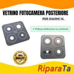 Vetrino Vetro Fotocamera Camera Posteriore per Xiaomi 14 Nero + Biadesivo ORI
