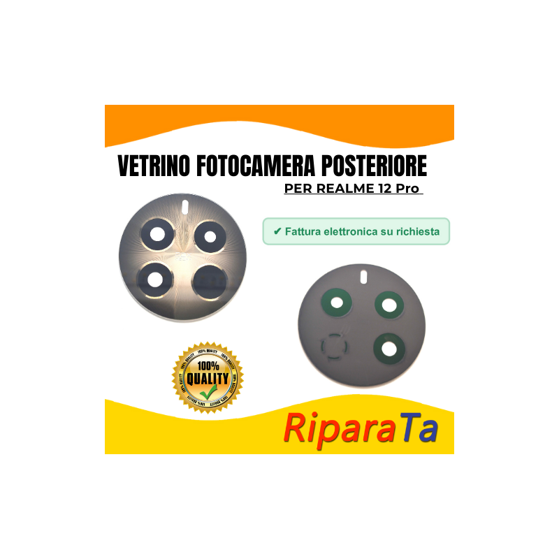 VETRINO VETRO LENTE CAMERA POSTERIORE per REALME 12 PRO BEIGE ORI