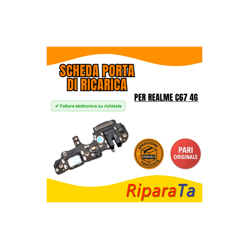 PCB Connettore + Microfono + Jack Audio per Realme C67 4G  ORIGINALE