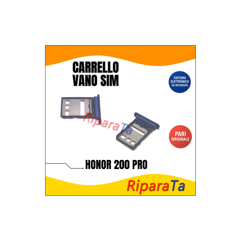 SLOT CARRELLO PORTA SIM CARD PER HONOR 200 PRO ELP-AN00 ELP-NX9 ALLOGGIO NERO