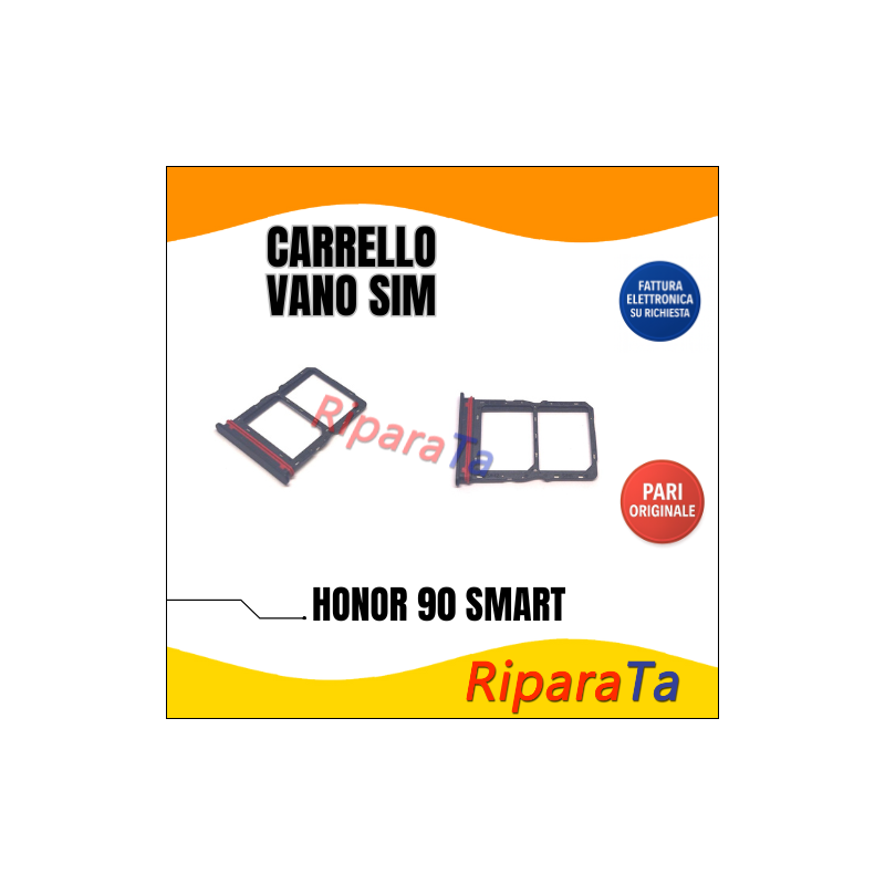 SLOT CARRELLO PORTA SIM CARD PER HONOR 90 SMART CLK-NX1 CLK-NX3 ALLOGGIO NERO