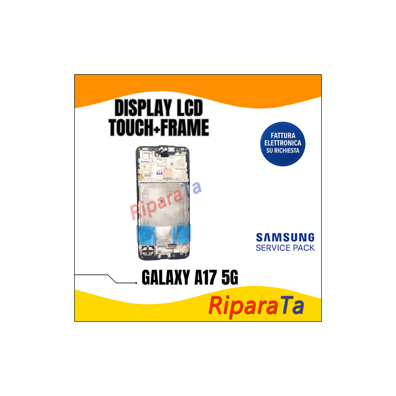 DISPLAY LCD TOUCH+FRAME SAMSUNG GALAXY A17 5G SM-A176 SERVICE PACK ORIGINALE NERO