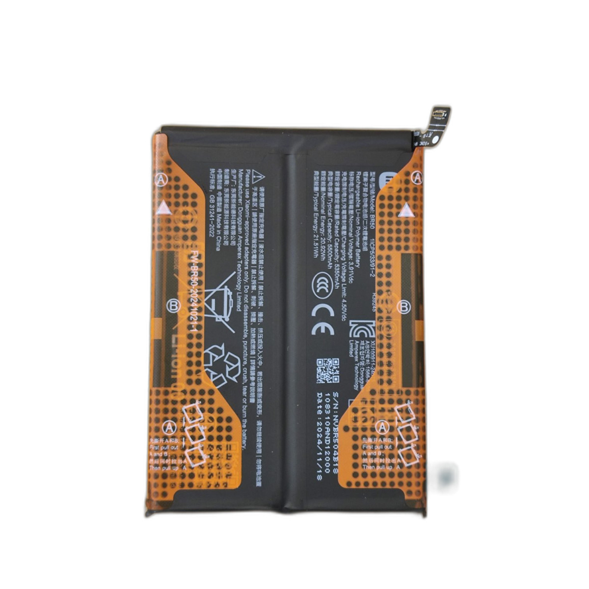 BATTERIA BR50 PER XIAOMI REDMI NOTE 14 4G 24117RN76G SERVICE PACK 5500mAh