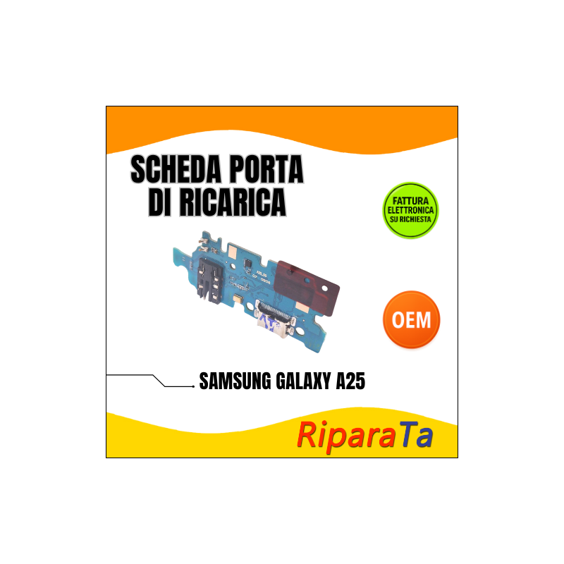 PCB RICARICA CONNETTORE SAMSUNG GALAXY A25 A256B DOCK MICROFONO+JACK AUDIO OEM