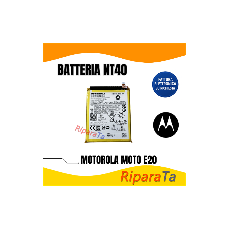 BATTERIA ORIGINALE NT40 MOTOROLA MOTO E20 ( 2021 ) XT2155 4000MaH
